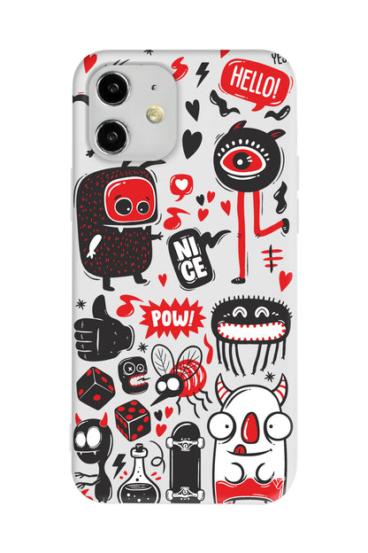 Sevimli Canavarlar Lansman Model İçi Kadife Silikon Telefon Kılıfı