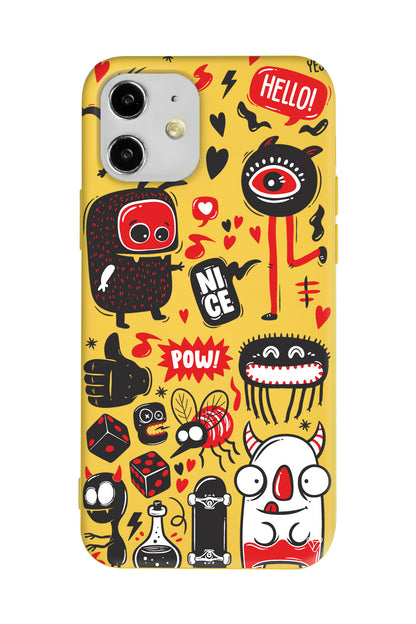 Sevimli Canavarlar Lansman Model İçi Kadife Silikon Telefon Kılıfı