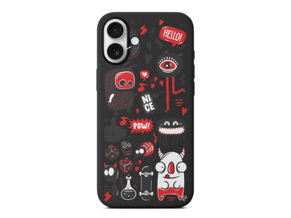 Sevimli Canavarlar Lansman Model İçi Kadife Silikon Telefon Kılıfı