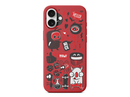 Sevimli Canavarlar Lansman Model İçi Kadife Silikon Telefon Kılıfı – Plus Serisine Özel