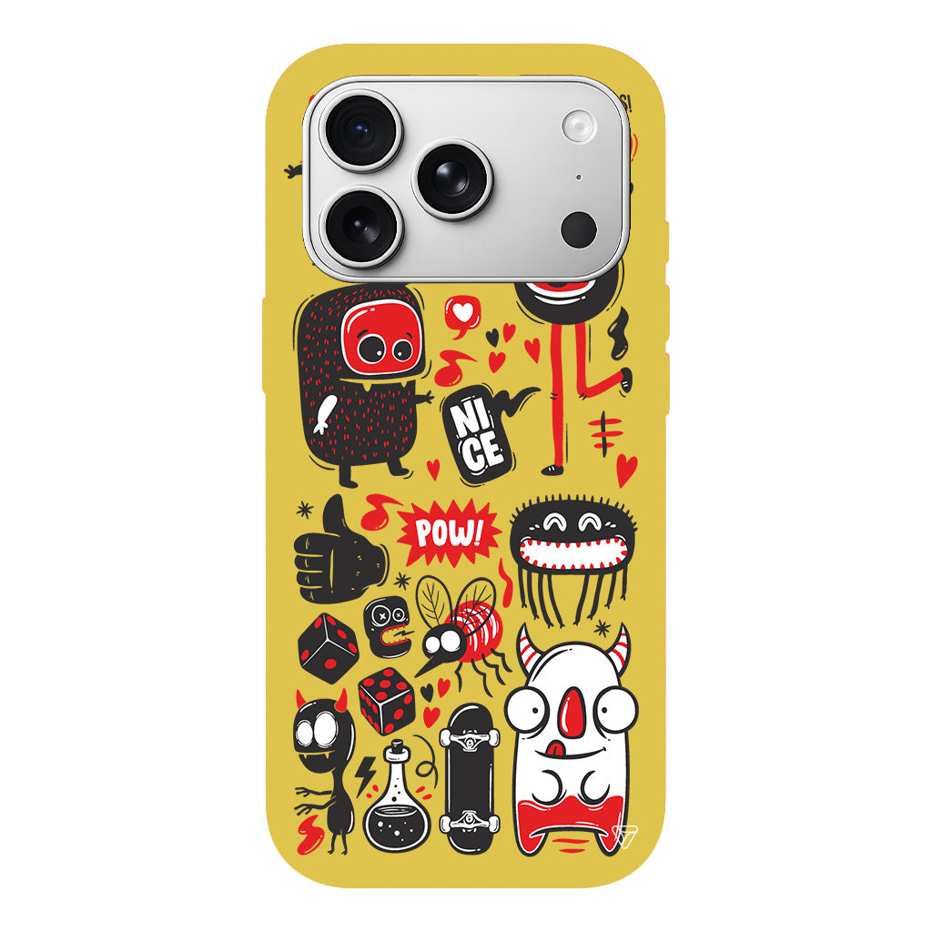 Sevimli Canavarlar Lansman Model İçi Kadife Silikon Telefon Kılıfı