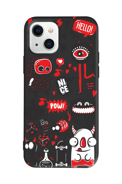 Sevimli Canavarlar Lansman Model İçi Kadife Silikon Telefon Kılıfı