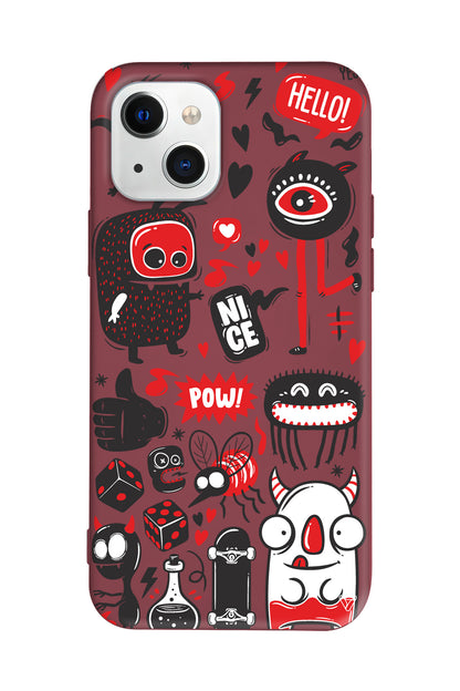 Sevimli Canavarlar Lansman Model İçi Kadife Silikon Telefon Kılıfı – Plus Serisine Özel