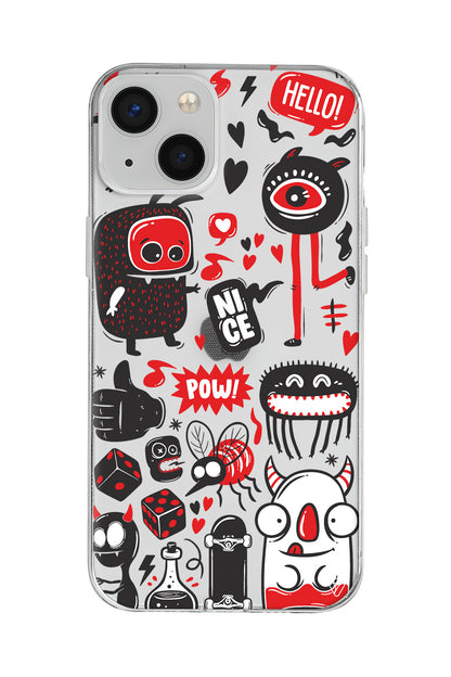 Sevimli Canavarlar Lansman Model İçi Kadife Silikon Telefon Kılıfı