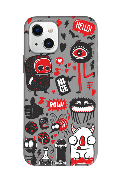 Sevimli Canavarlar Lansman Model İçi Kadife Silikon Telefon Kılıfı – Plus Serisine Özel