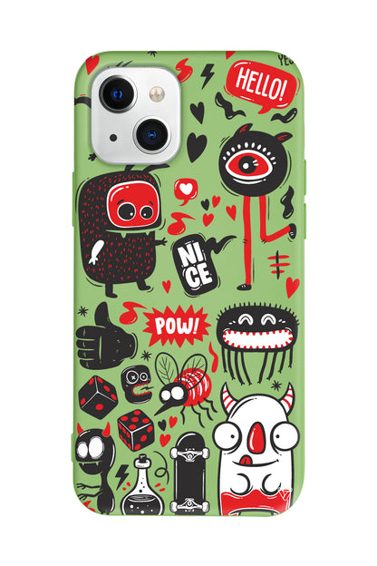 Sevimli Canavarlar Lansman Model İçi Kadife Silikon Telefon Kılıfı – Plus Serisine Özel