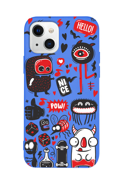 Sevimli Canavarlar Lansman Model İçi Kadife Silikon Telefon Kılıfı – Plus Serisine Özel