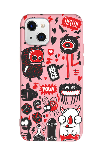 Sevimli Canavarlar Lansman Model İçi Kadife Silikon Telefon Kılıfı