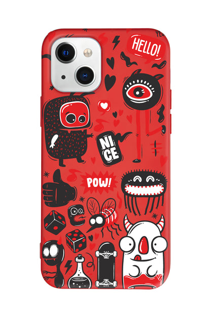 Sevimli Canavarlar Lansman Model İçi Kadife Silikon Telefon Kılıfı – Plus Serisine Özel