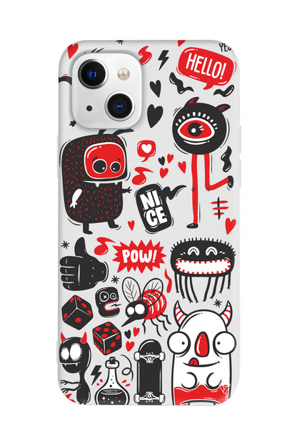 Sevimli Canavarlar Lansman Model İçi Kadife Silikon Telefon Kılıfı – Plus Serisine Özel