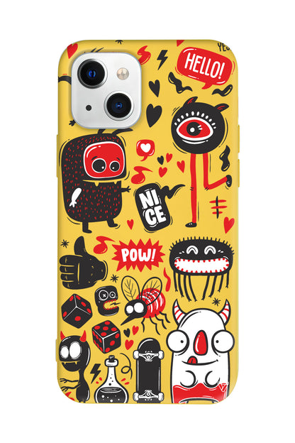 Sevimli Canavarlar Lansman Model İçi Kadife Silikon Telefon Kılıfı – Plus Serisine Özel