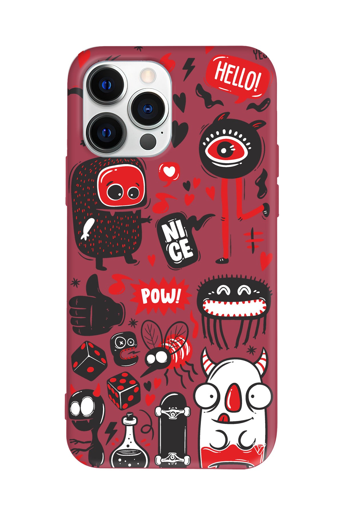 Sevimli Canavarlar Lansman Model İçi Kadife Silikon Telefon Kılıfı