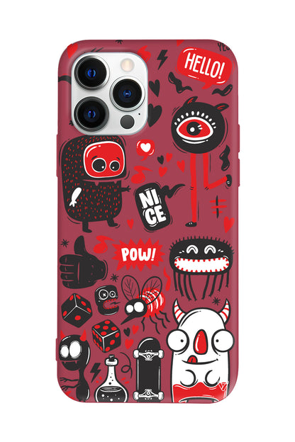 Sevimli Canavarlar Lansman Model İçi Kadife Silikon Telefon Kılıfı