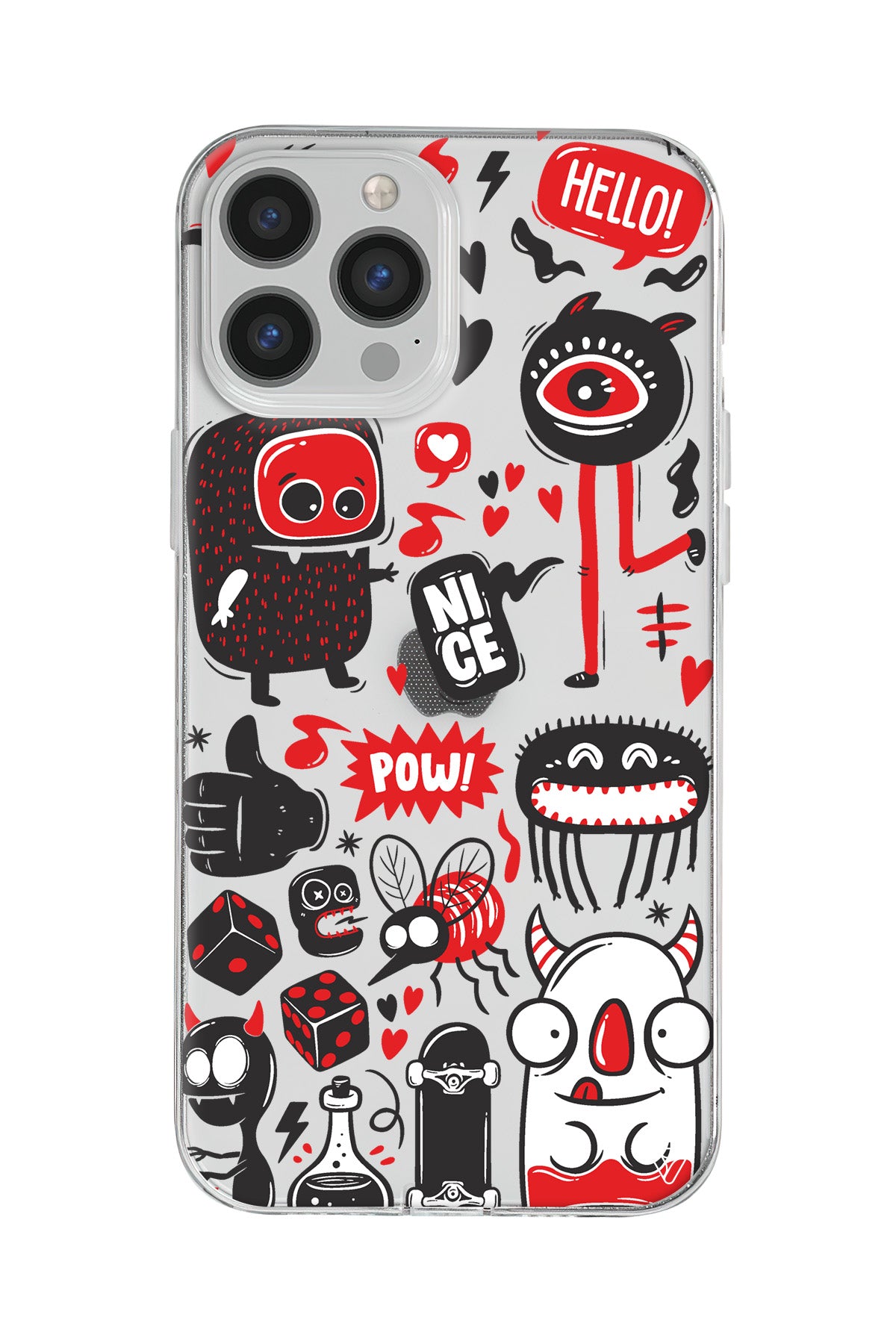 Sevimli Canavarlar Lansman Model İçi Kadife Silikon Telefon Kılıfı