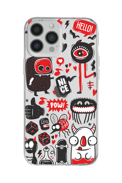 Sevimli Canavarlar Lansman Model İçi Kadife Silikon Telefon Kılıfı