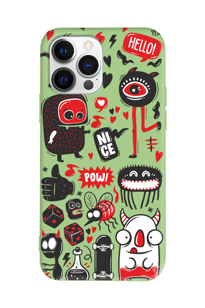 Sevimli Canavarlar Lansman Model İçi Kadife Silikon Telefon Kılıfı