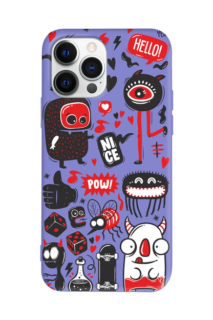 Sevimli Canavarlar Lansman Model İçi Kadife Silikon Telefon Kılıfı