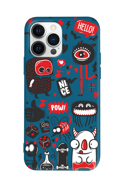 Sevimli Canavarlar Lansman Model İçi Kadife Silikon Telefon Kılıfı