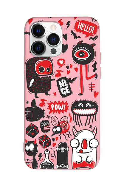 Sevimli Canavarlar Lansman Model İçi Kadife Silikon Telefon Kılıfı