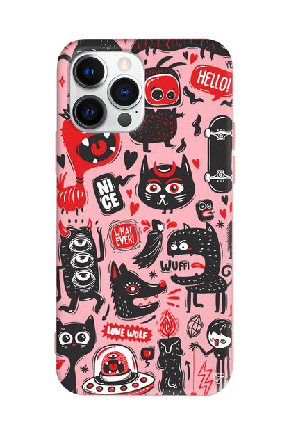 Sevimli Canavarlar 2 Lansman Model İçi Kadife Silikon Telefon Kılıfı