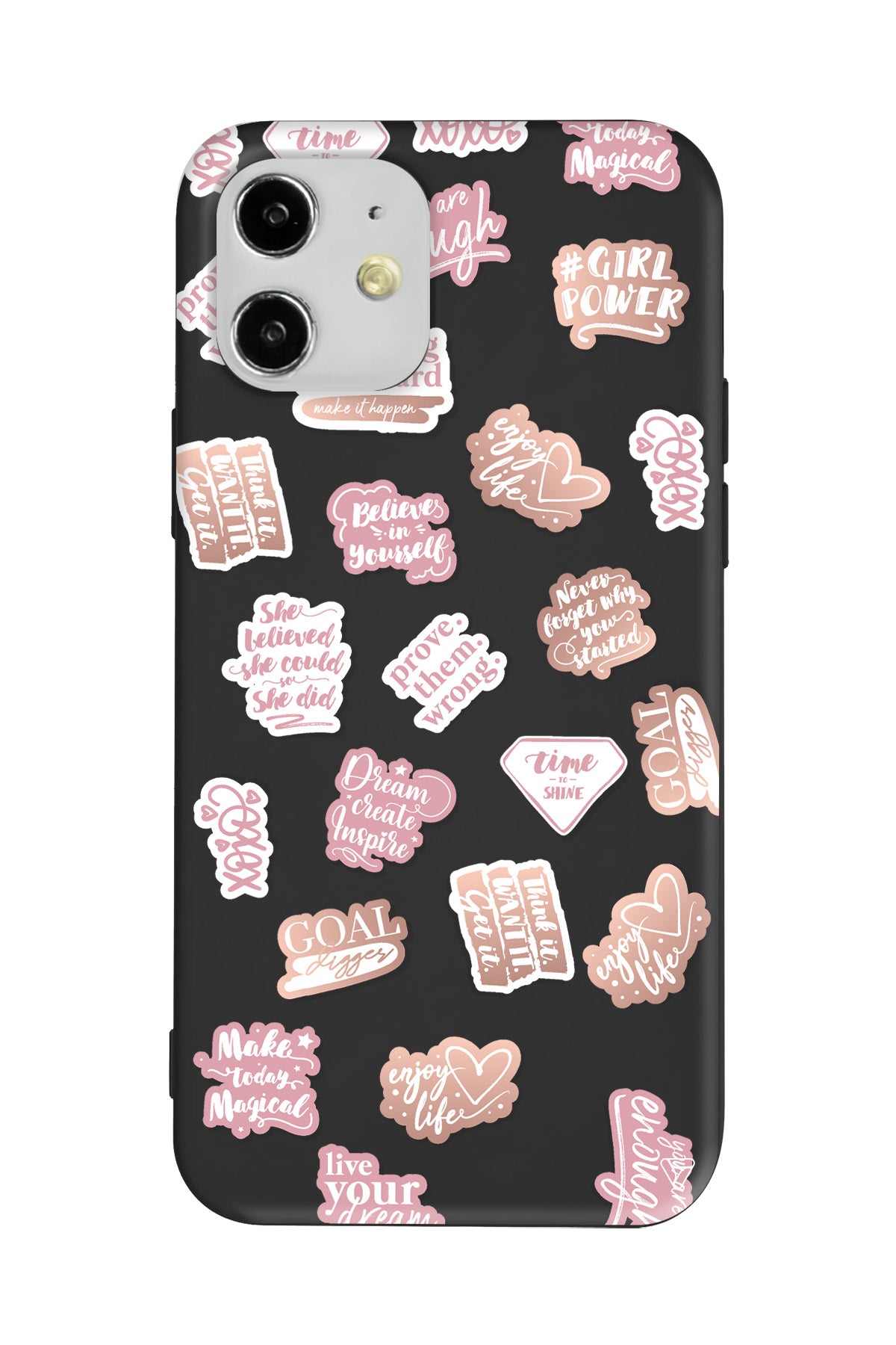 Female Sticker 2 Lansman Model İçi Kadife Silikon Telefon Kılıfı