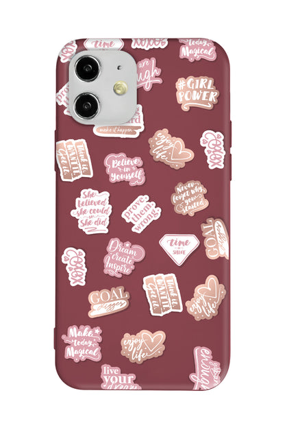 Female Sticker 2 Lansman Model İçi Kadife Silikon Telefon Kılıfı