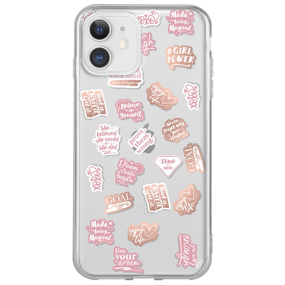 Female Sticker 2 Lansman Model İçi Kadife Silikon Telefon Kılıfı