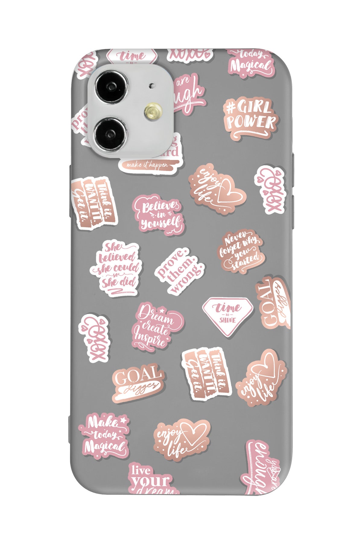 Female Sticker 2 Lansman Model İçi Kadife Silikon Telefon Kılıfı