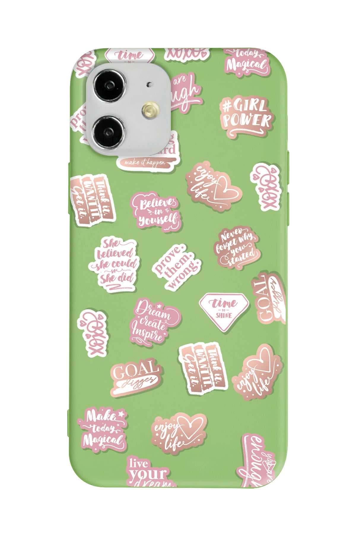 Female Sticker 2 Lansman Model İçi Kadife Silikon Telefon Kılıfı