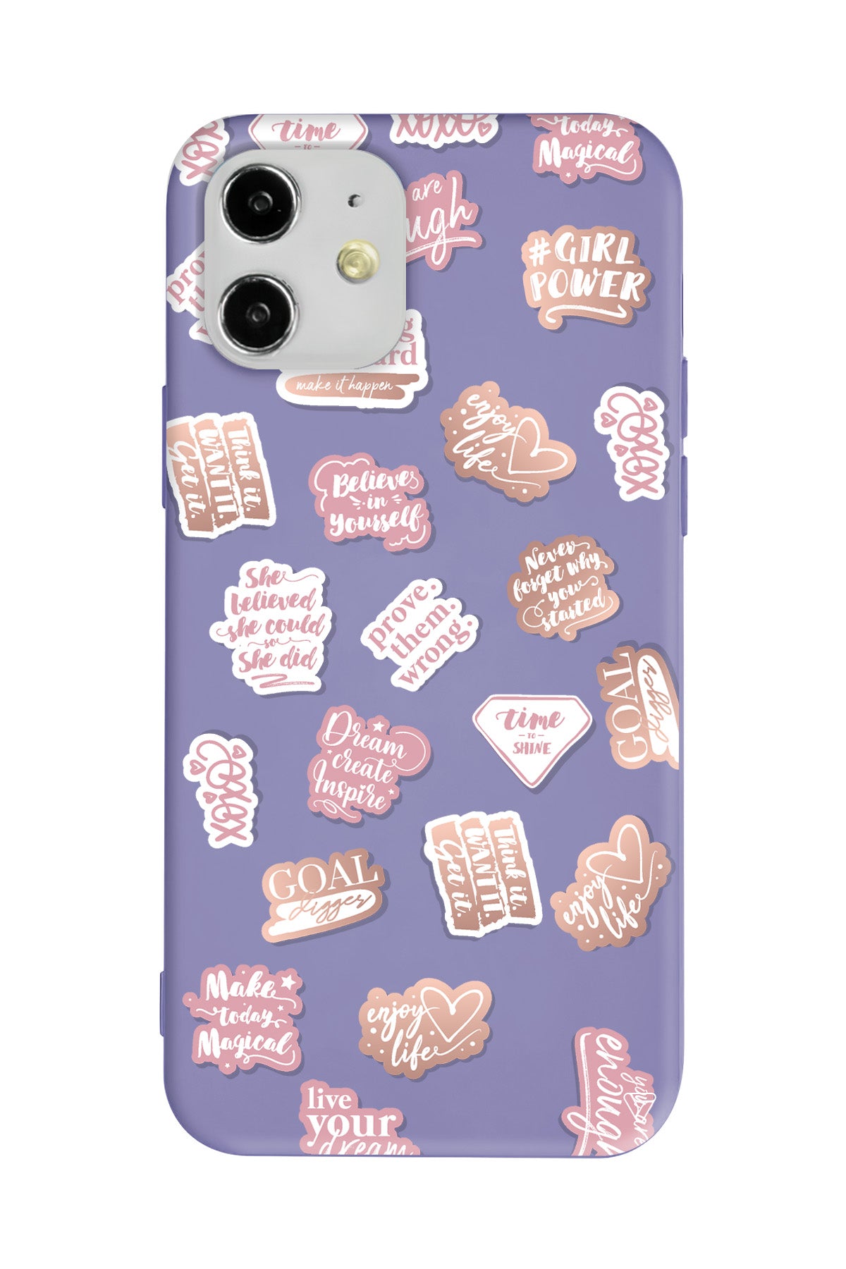 Female Sticker 2 Lansman Model İçi Kadife Silikon Telefon Kılıfı