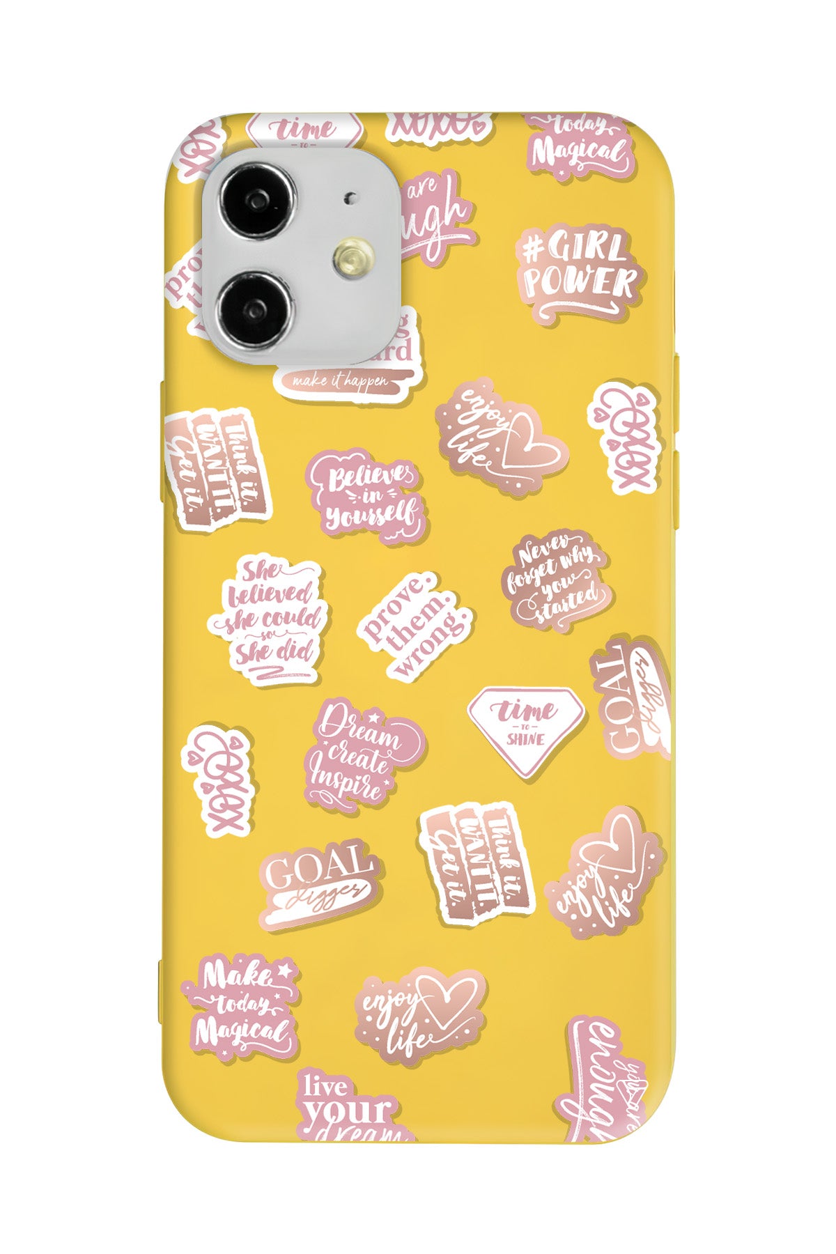 Female Sticker 2 Lansman Model İçi Kadife Silikon Telefon Kılıfı