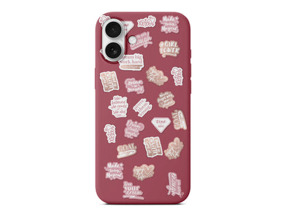 Female Sticker 2 Lansman Model İçi Kadife Silikon Telefon Kılıfı