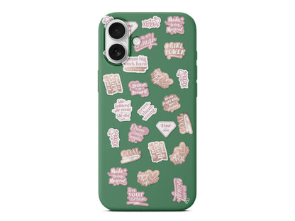 Female Sticker 2 Lansman Model İçi Kadife Silikon Telefon Kılıfı – Plus Serisine Özel