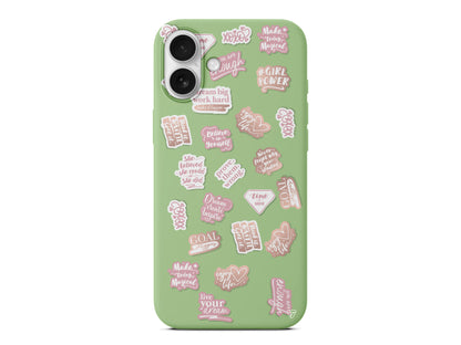 Female Sticker 2 Lansman Model İçi Kadife Silikon Telefon Kılıfı – Plus Serisine Özel