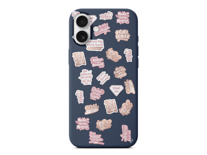 Female Sticker 2 Lansman Model İçi Kadife Silikon Telefon Kılıfı