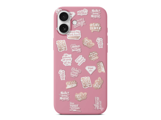 Female Sticker 2 Lansman Model İçi Kadife Silikon Telefon Kılıfı – Plus Serisine Özel