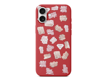 Female Sticker 2 Lansman Model İçi Kadife Silikon Telefon Kılıfı – Plus Serisine Özel