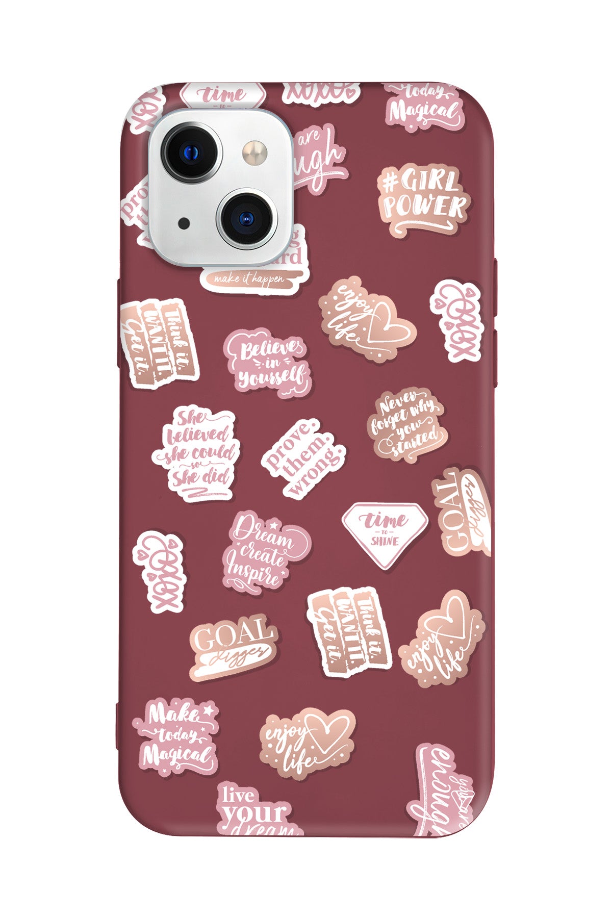 Female Sticker 2 Lansman Model İçi Kadife Silikon Telefon Kılıfı