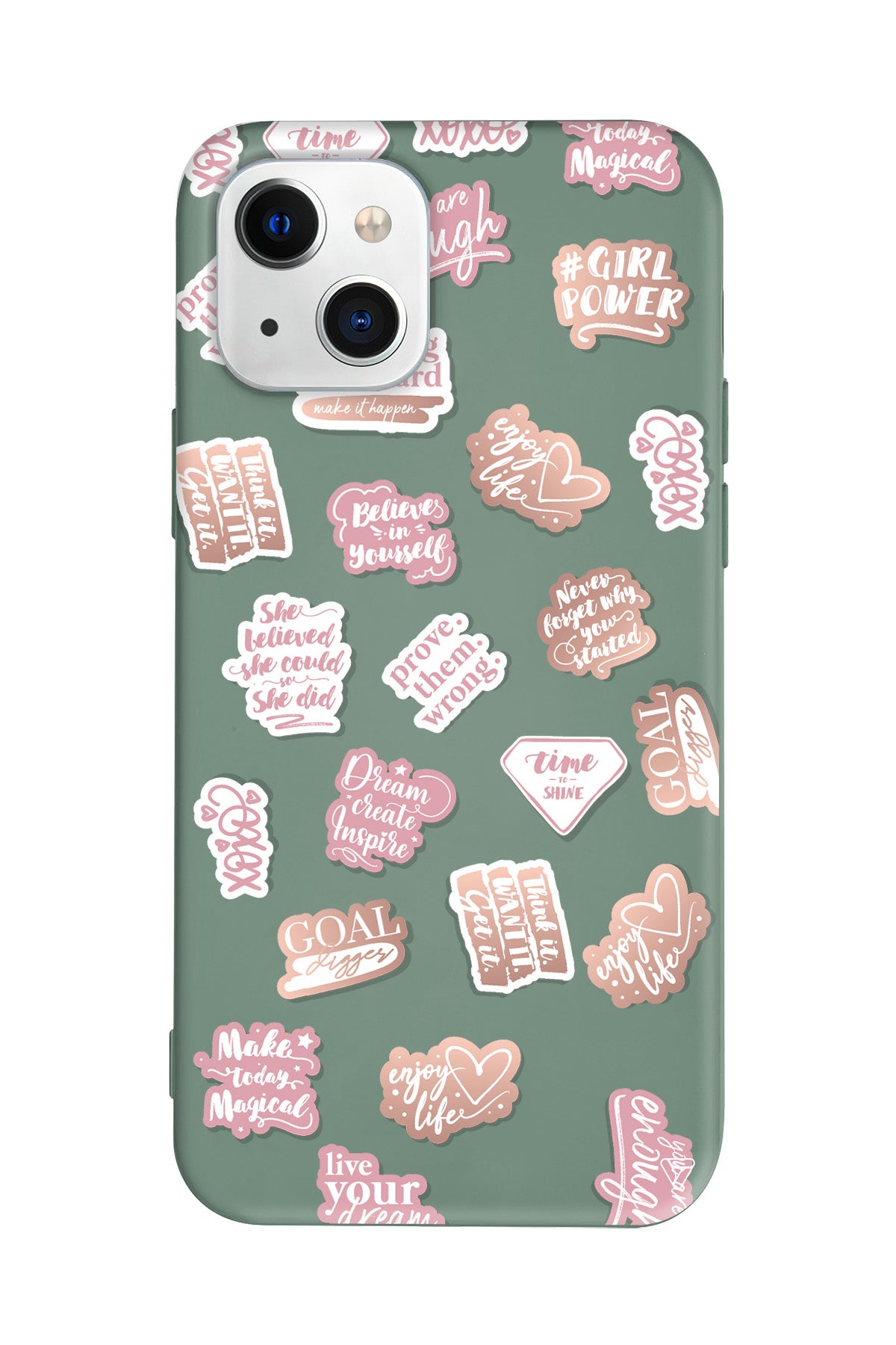 Female Sticker 2 Lansman Model İçi Kadife Silikon Telefon Kılıfı