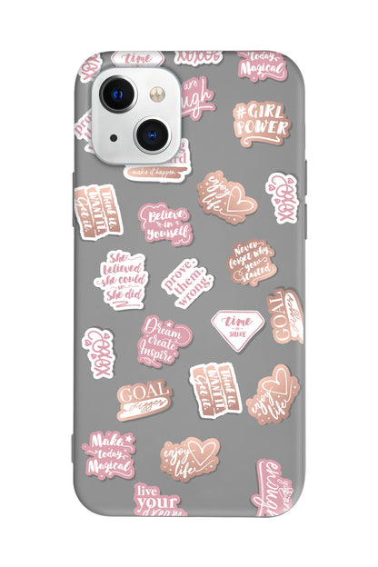 Female Sticker 2 Lansman Model İçi Kadife Silikon Telefon Kılıfı – Plus Serisine Özel