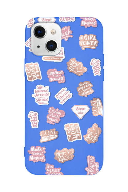 Female Sticker 2 Lansman Model İçi Kadife Silikon Telefon Kılıfı