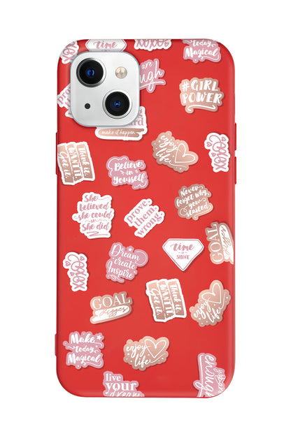 Female Sticker 2 Lansman Model İçi Kadife Silikon Telefon Kılıfı – Plus Serisine Özel