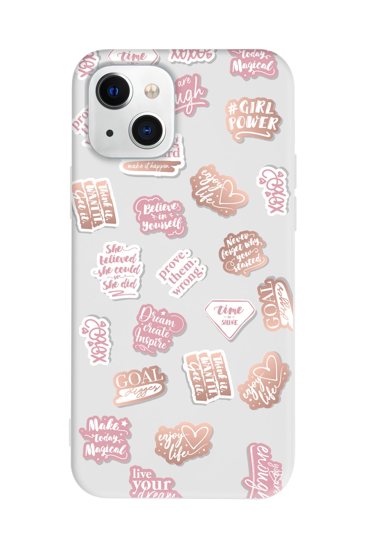 Female Sticker 2 Lansman Model İçi Kadife Silikon Telefon Kılıfı