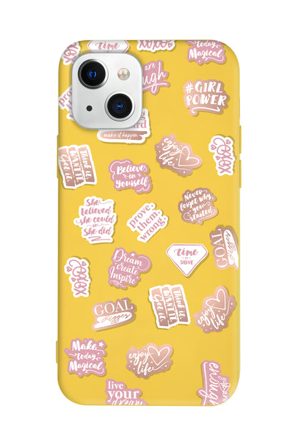 Female Sticker 2 Lansman Model İçi Kadife Silikon Telefon Kılıfı