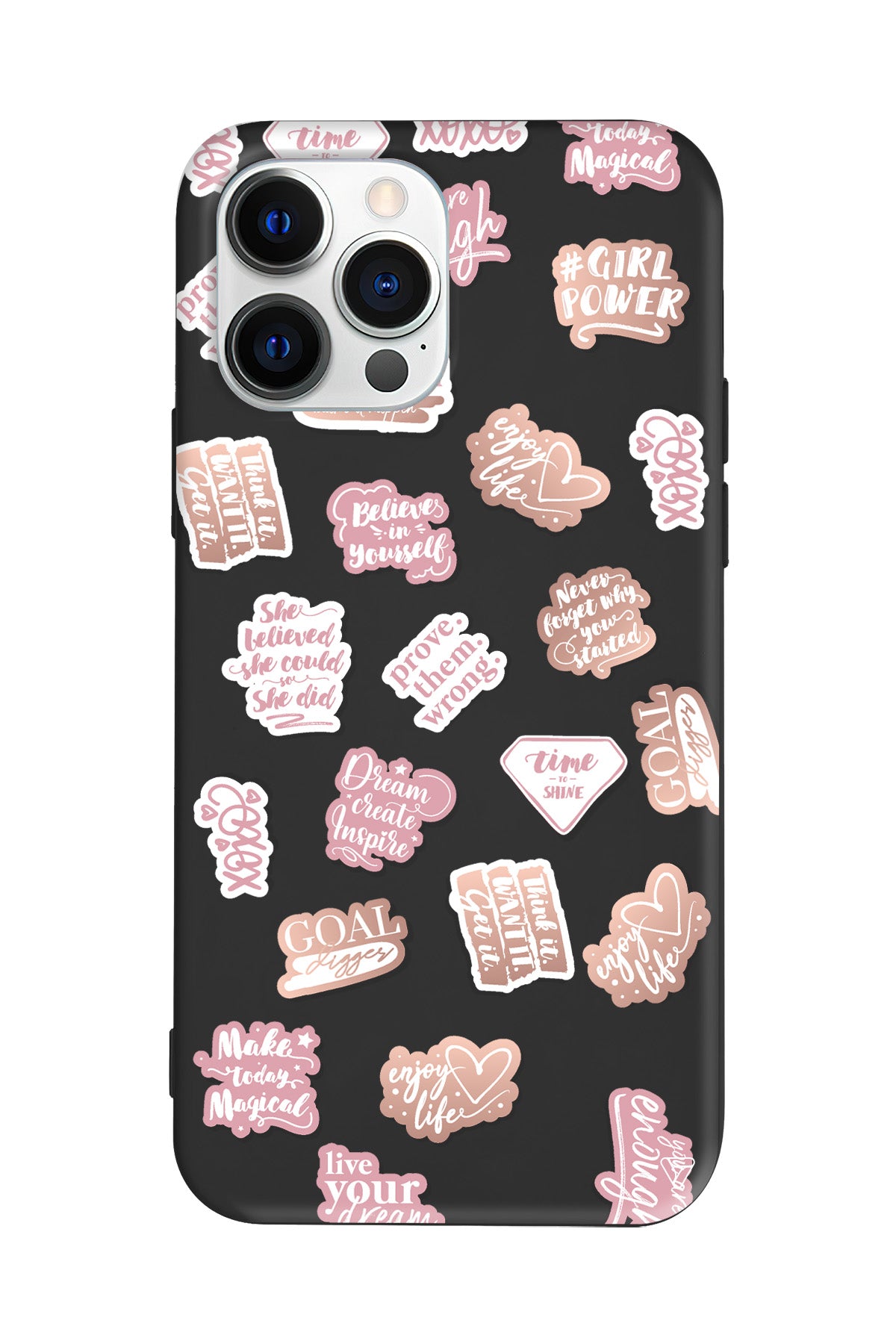 Female Sticker 2 Lansman Model İçi Kadife Silikon Telefon Kılıfı