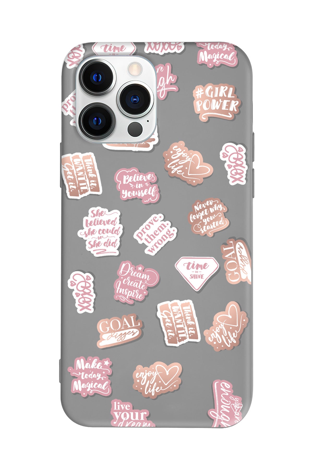 Female Sticker 2 Lansman Model İçi Kadife Silikon Telefon Kılıfı