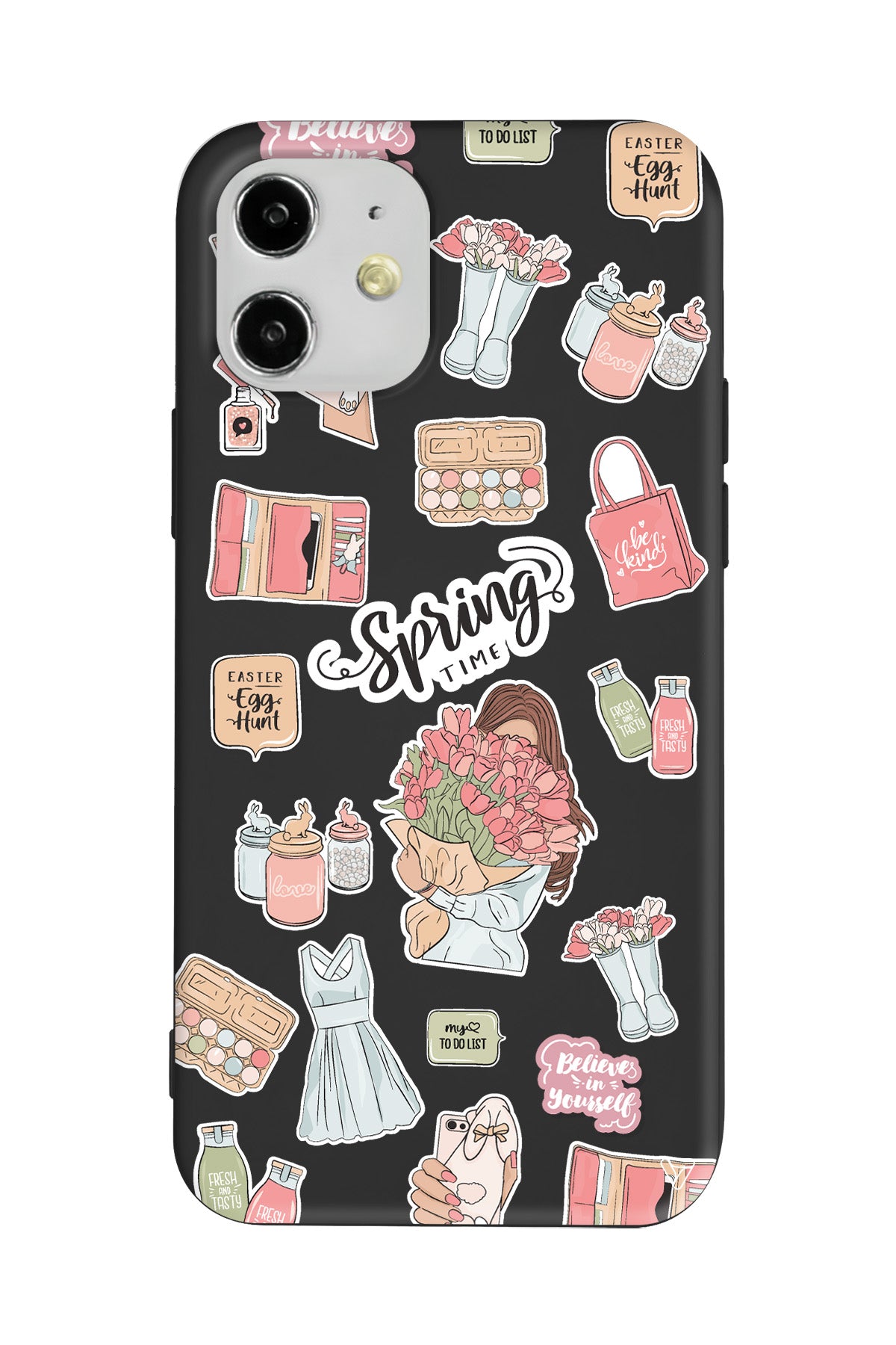 Spring Time Lansman Model İçi Kadife Silikon Telefon Kılıfı