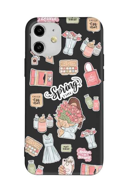 Spring Time Lansman Model İçi Kadife Silikon Telefon Kılıfı