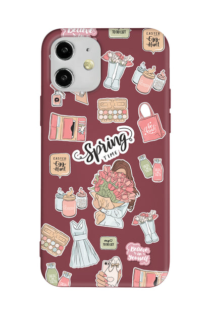 Spring Time Lansman Model İçi Kadife Silikon Telefon Kılıfı