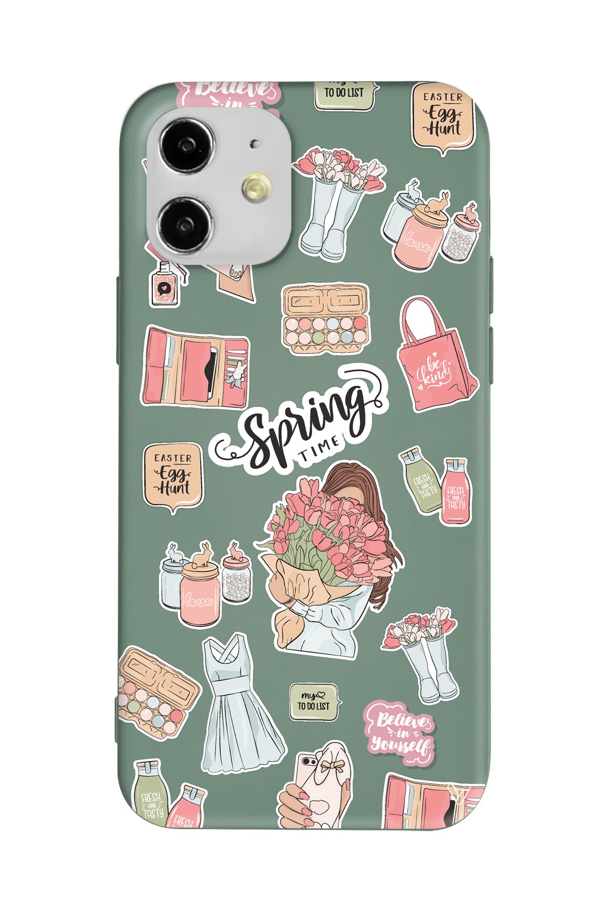 Spring Time Lansman Model İçi Kadife Silikon Telefon Kılıfı